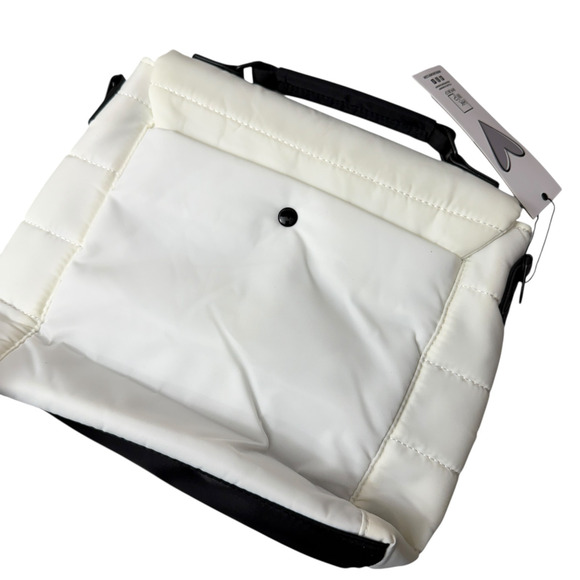 HKWP Crossbody Bag Purse White Puffer Envelope Snap Clutch Handle *No Strap* - Picture 3 of 14